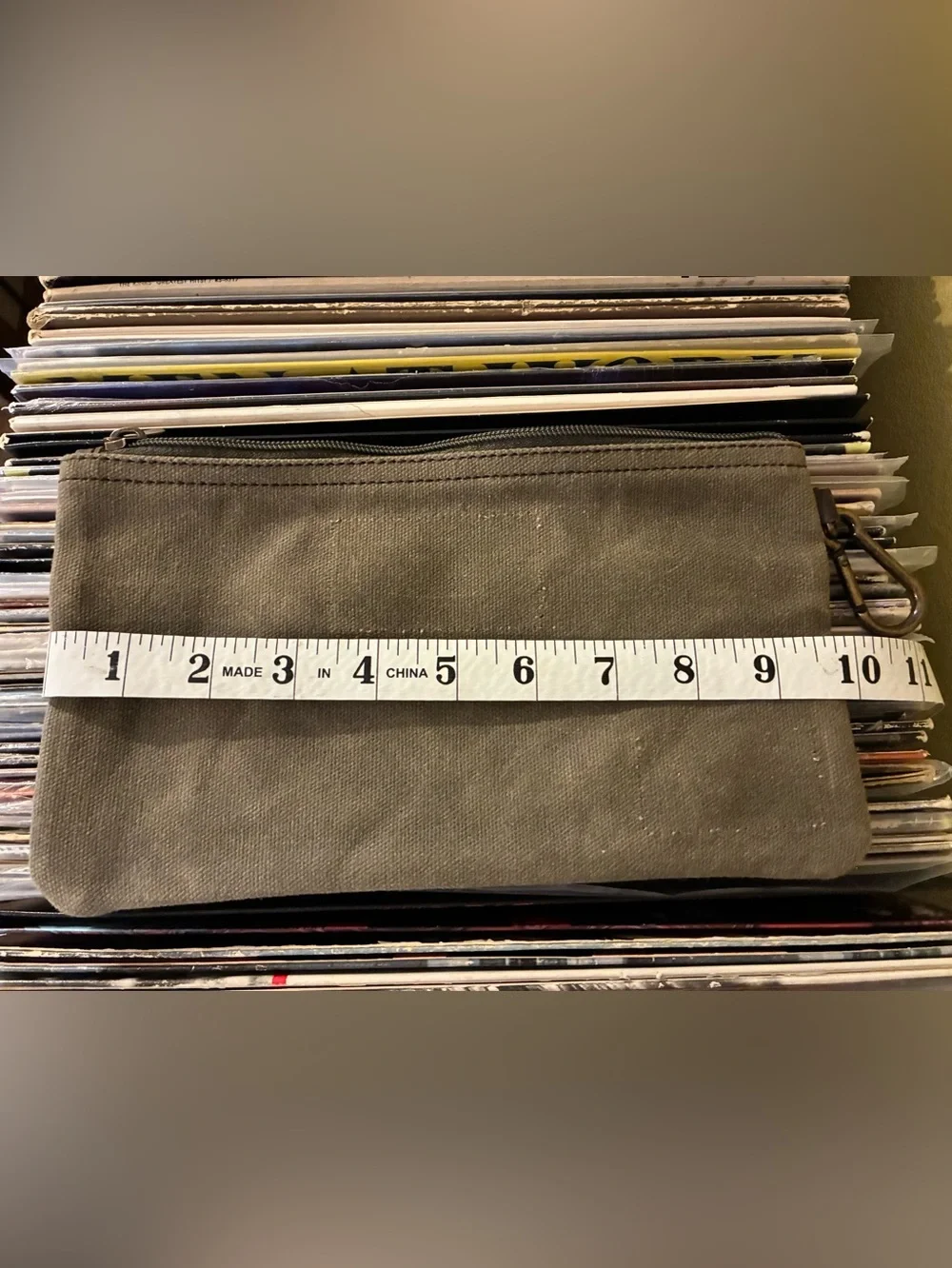Olive Canvas Zip Pouch - Minimalist Carry